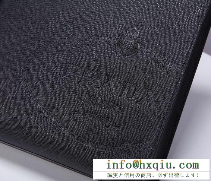 PRADA プラダ ビジネスバッグ コピー 今年大人気のスタイルに メンズ ブラック 2020ss 限定新作 大容量 ロゴ 品質保証