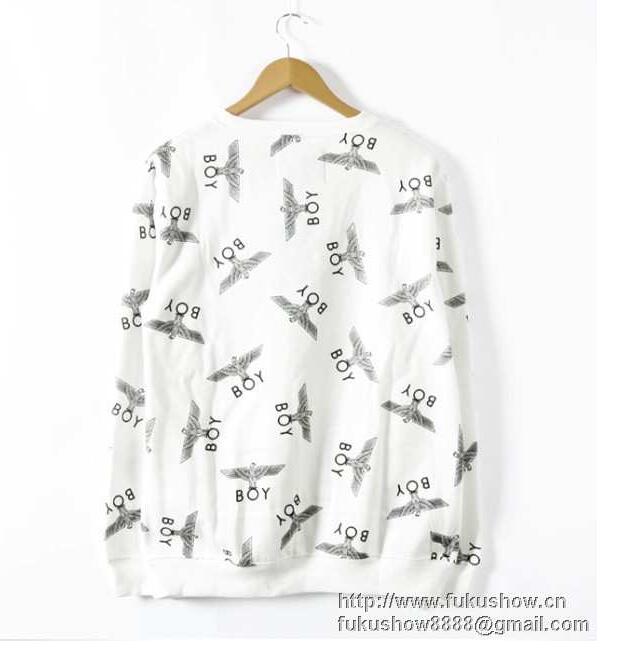 HOTお買い得 boy london ボーイロンドン パーカー メンズ ブラック ホワイト総柄 メンズスウェット 春夏新作