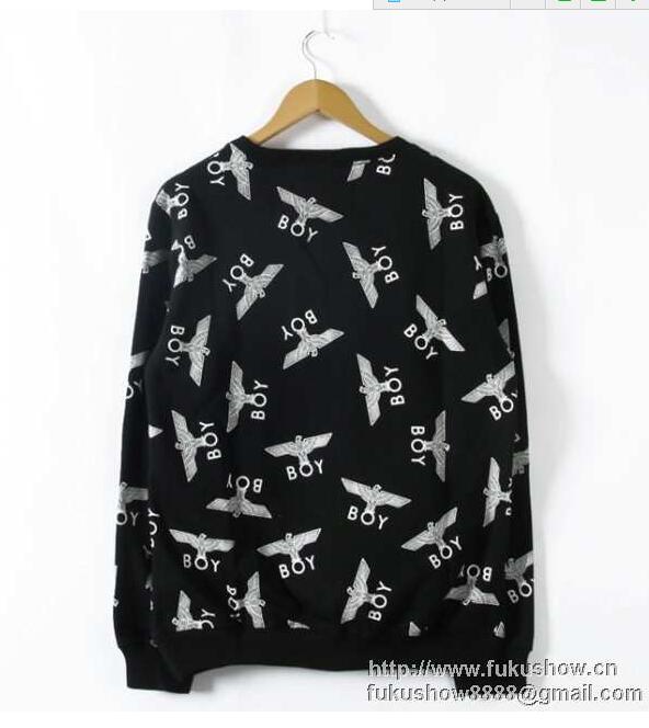 HOTお買い得 boy london ボーイロンドン パーカー メンズ ブラック ホワイト総柄 メンズスウェット 春夏新作