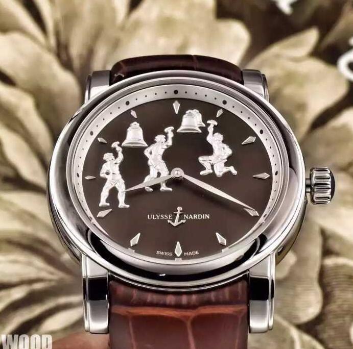 2017新款 ULYSSE NARDIN ユリスナルダン コピー 時計 メンズ クロノメーター 人気 新品 レザーベルト シルバー シンプル