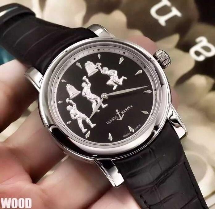 2017新款 ULYSSE NARDIN ユリスナルダン コピー 時計 メンズ クロノメーター 人気 新品 レザーベルト シルバー シンプル