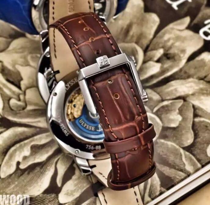 2017新款 ULYSSE NARDIN ユリスナルダン コピー 時計 メンズ クロノメーター 人気 新品 レザーベルト シルバー シンプル