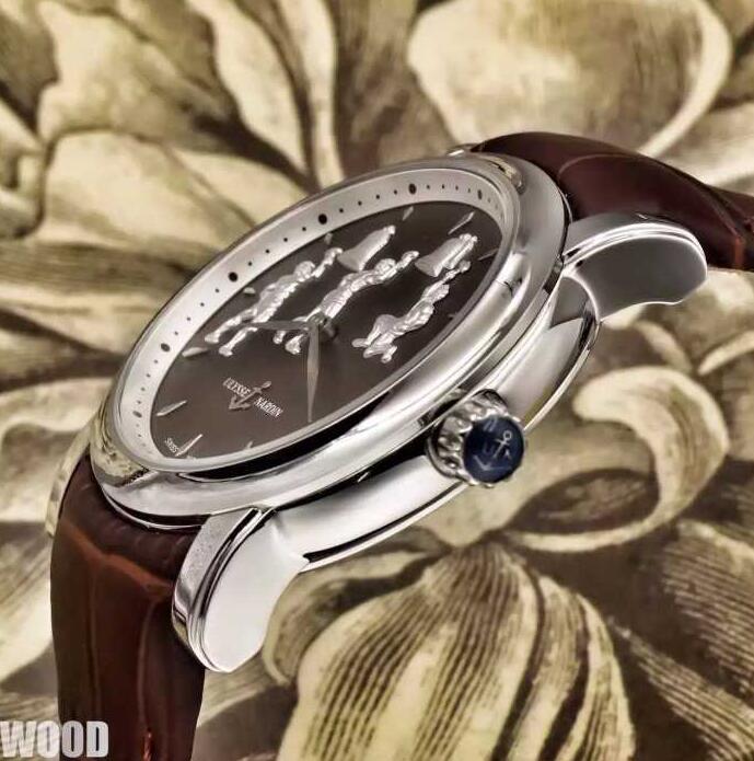 2017新款 ULYSSE NARDIN ユリスナルダン コピー 時計 メンズ クロノメーター 人気 新品 レザーベルト シルバー シンプル