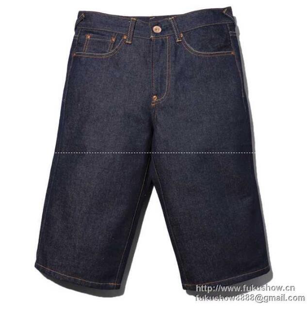 最安値本物保証 2017 エビスジーンズ偽物 春夏新作 evisu メンズ デニムパンツ ネイビー ジーパン お洒落 ショートパンツ