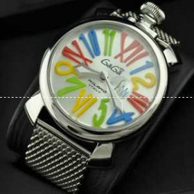 ガガミラノ腕時計 GaGaMILANO 日本製クオーツ 男性用腕時計 マルチカラーインデックス ステンレス ベルト クォーツ
