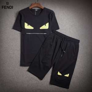 2015春夏 人気商品 FENDI フェンディ 半袖Tシャツ 上下セット 3色可選