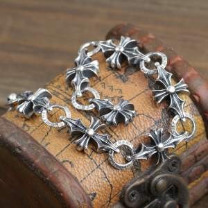 絶大な人気を誇る 2015 CHROME HEARTS クロムハーツ シルバー925 ブレスレット 男性用