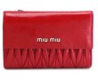 2016大特価!ミュウミュウ MIUMIU 三つ折財布 マテラッセ レザー ロッソ