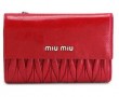 2016大特価！ミュウミュウ  MIUMIU 三つ折財布 マテラッセ レザー ロッソ