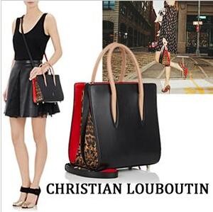 収納力が強い　2016新作　クリスチャン ルブタン　Christian Louboutin　トートバッグ　ブラック　2016.
