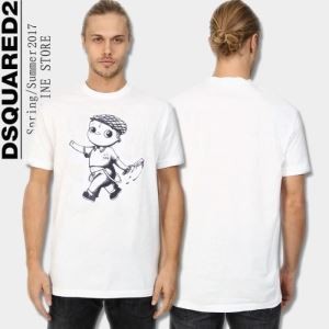 2色可選 2017春夏 DSQUARED2 ディースクエアード 半袖Tシャツ お洒落に魅せる