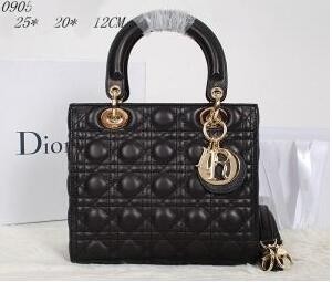 2018春夏 DIOR ディオール レディース ブラック ラムスキン LADY DIOR ミニバッグ ペールゴールド ハンド CAL44500_N0 ショルダーキャリー