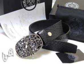 人気定番安いCHROME HEARTS クロムハーツ セメタリークロス バックル ベルト レザーベルト プレゼント ギフト ブラック