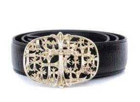 品質保証大人気CHROME HEARTS クロム ハーツ スーパー コピー クロスバックル 本革 牛革 ベルト ウエスト調整 ビジネス 通勤