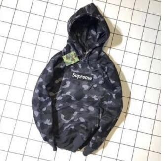 SUPREME エイプ 2017秋冬 人気 シュプリーム パーカー A BATHING APE コラボ ボックスロゴ カモ柄 コート コットン 男女問わず カーキ グレー