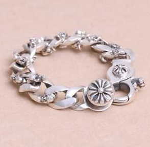 新作入荷新品CHROME HEARTS クロムハーツ ブレスレット クロス 十字架 シンプル チェーン おしゃれ シルバー925 メンズ