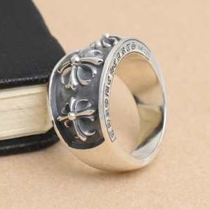 新作入荷人気CHROME HEARTS クロムハーツ 指輪 彫りリング クロス 立体 シンプル シルバー925 メンズ レディース