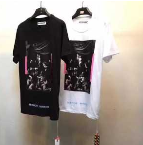 新作入荷定番Off-White オフホワイト コピー 激安 フォトプリント おしゃれ クルーネック 半袖 Tシャツ カットソー 2色可選