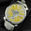 限定セール100%新品 ガガミラノ コピー 時計 マヌアーレ48MM メンズ ウォッチ 男性用腕時計 新商品 レザーベルト GaGa MILANO ホワイト