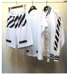 Off-White セットアップ上下 オフホワイト 偽物 お買い得大人気 ホワイト 白 コットン メンズ 半袖Tシャツ 半ズボン ジャケット レディース 爆買い最新作 おしゃれ