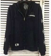 クロムハーツ パーカー 新作 メンズ 高品質 人気 ブラック アウター CHROME HEARTS スウェット ブラック ジップ式 長袖 コットン プリント