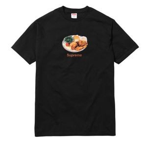 2018ss新作 SUPREME Chicken Dinner Tee 人気セール安い シュプリーム  半袖 Tシャツ 綿 コットン 男女兼用 入手困難 黒 白 ブラック クルーネック