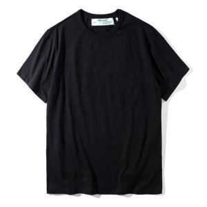 2018年夏最新人気オフホワイト tシャツ 格安OFF WHITEメンズロゴ入りブラックトップスコットンクルーネックレディース無地シンプル在庫品