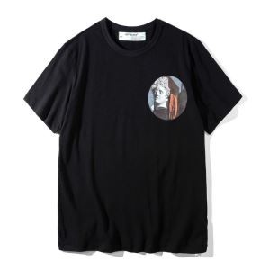 OFF-WHITEオフホワイト18春夏メンズTシャツ半袖OMAA002S170010530188綿CIRCLE CHIRICO TEEブラック白OMAA002S170010531088