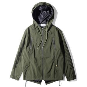 秋冬数量限定爆買いOFF-WHITEオフホワイト コピージャケットコートアウターメンズフード付き撥水防風防汚2色可選