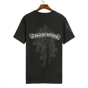 春夏人気セール安いCHROME HEARTSクロムハーツ tシャツ コピークロスプリントおしゃれ半袖トップス2色可選