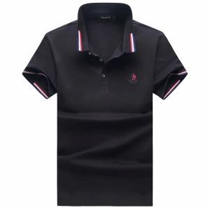 MONCLER ポロシャツ刺繍ロゴモンクレール半袖ホワイトコットンブルーブラックトップスシンプルスポーツ風大人気メンズ用春夏ファッション