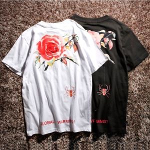 オフホワイト コピー最新入荷2018OFF-WHITE大人気Tシャツメンズ半袖花プリント蜘蛛新作ブラックホワイト限定セールトップス