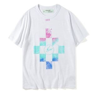 2018春夏お買い得高品質OFF-WHITEオフホワイト tシャツシンプルゆったり丸首半袖大きいサイズ吸汗2色可選