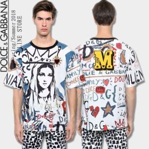 2018夏のトレンド ドルチェ＆ガッバーナ Dolce&Gabbana ヒットした価格販売 半袖Tシャツ