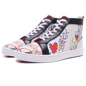 お買い得セールChristian Louboutinクリスチャン ルブタン コピーレザー革カジュアルシューズハイカットスニーカー