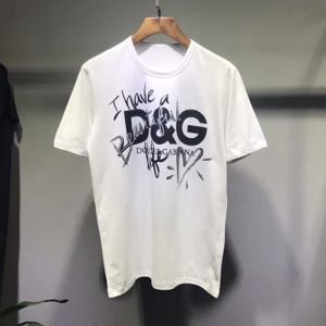 2018驚きの破格値安いDolce&Gabbanaドルガバ tシャツ 偽物ロゴ文字プリントクルーネック半袖トップス白