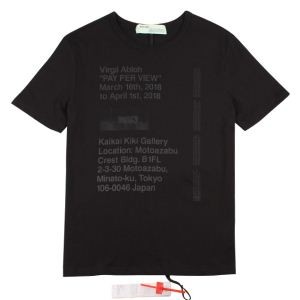 春夏人気セール新品OFF-WHITEオフホワイト tシャツ 偽物プリントカジュアルクルーネックトップスブラック黒