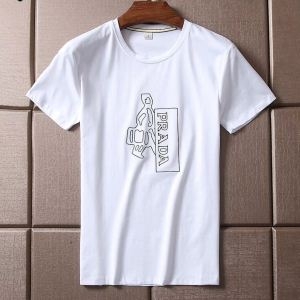 HOT本物保証半袖ＴシャツロゴプリントPRADAプラダコピー肉厚コットン生地カジュアルブランドコピーメンズtシャツ