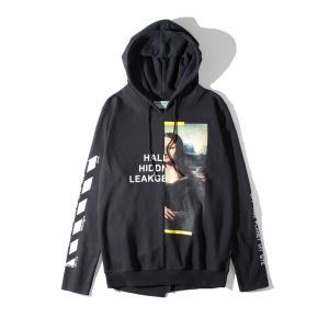 2018爆買い人気Off-Whiteオフホワイト パーカー 偽物プルオーバーフードパーカープリント裏起毛長袖ブラック