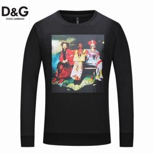 超カッコイイ2018秋冬新作DOLCE&GABBANAドルガバ tシャツ コピーメンズスリムフィットプリントブラックレッドロングクルーネックTシャツ