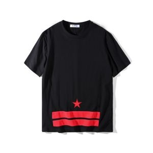 ジバンシー コピー tシャツGIVENCHY新作入荷定番人気レッド星のプリント上質なコットン素材メンズ半袖クルーネック