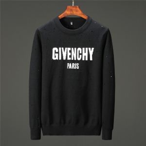 GIVENCHYジバンシー セーター 偽物上質なウール素材ホワイトとブラックファッショナブルクルーネックニットユニセックス