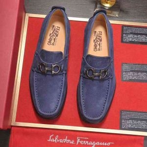 お買い得限定セールSalvatore Ferragamoブランド 靴 コピー 激安サルヴァトーレ フェラガモ上品なブルービジネスモカシンメンズシューズ