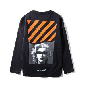 Off-Whiteオフホワイト トレーナー コピーお洒落なクルーネックの襟ブラックスウェットシャツストリートカジュアル