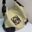 LOEWEショッピングバッグコピーキャンバスに牛革、かっこよくてショルダーの版型34*36*17.5cm