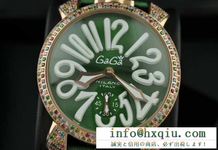 爆買い人気GaGa MILANO ガガミラノ 時計 マヌアーレ 48MM ダイヤモデル 日本製クオーツ 機械式(手巻き) 夜光効果