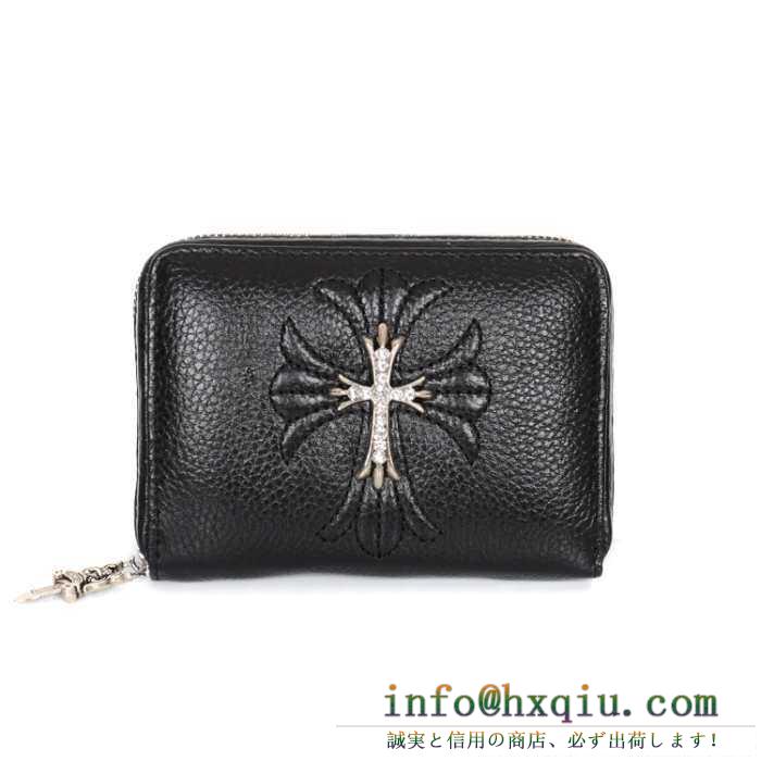 人気定番得価CHROME HEARTS クロムハーツ 財布 ラウンドファスナー 小さい コンパクト シンプル ミニ サイズ ウォレット