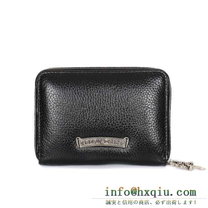人気定番得価CHROME HEARTS クロムハーツ 財布 ラウンドファスナー 小さい コンパクト シンプル ミニ サイズ ウォレット