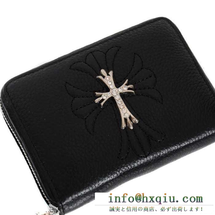 人気定番得価CHROME HEARTS クロムハーツ 財布 ラウンドファスナー 小さい コンパクト シンプル ミニ サイズ ウォレット