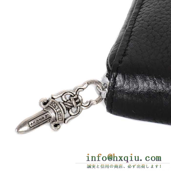 人気定番得価CHROME HEARTS クロムハーツ 財布 ラウンドファスナー 小さい コンパクト シンプル ミニ サイズ ウォレット